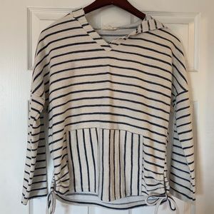Striped terry cloth sweatshirt